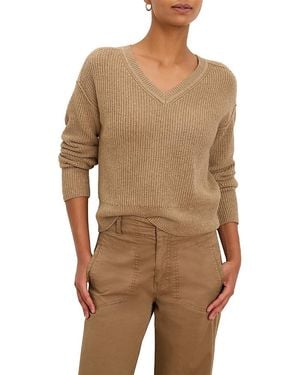 NIC+ZOE Cozy Cottage V Neck Sweater - Brown