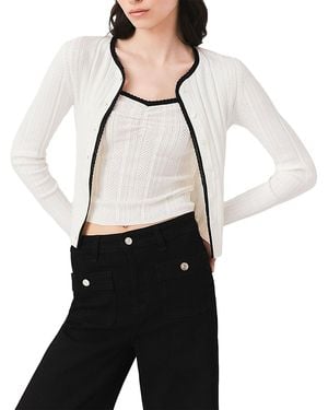 Maje Pointelle Knit Cardigan - Black
