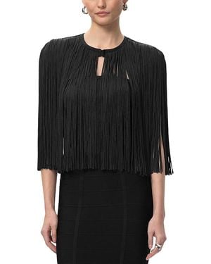 Hervé Léger Fringe Cape - Black