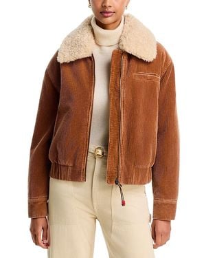 Xirena Bradley Sherpa Collar Cotton Corduroy Jacket - Brown