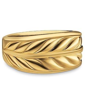 David Yurman Chevron Three Sided Signet Ring - Metallic