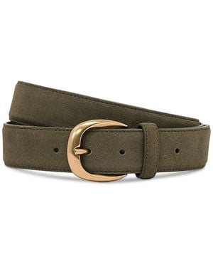Reiss Relaxed Suede Leather Belt - Green