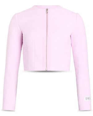Patou Collarless Zip Front Jacket - Pink