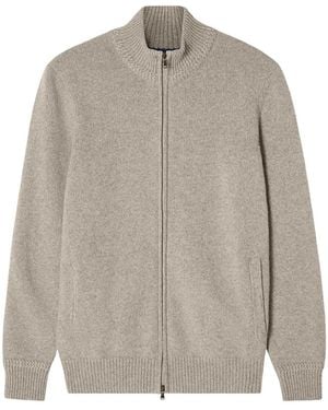 Robert Talbott Graham Cashmere Blend Full Zip Sweater - Gray