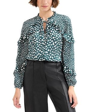 Phase Eight Manon Frill Detail Blouse - Blue