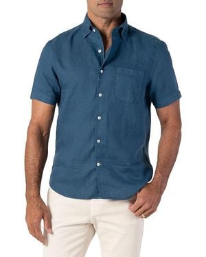 Robert Talbott Morgan Short Sleeve Linen Shirt - Blue