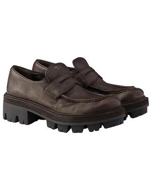 Prada Leather Loafers - Brown