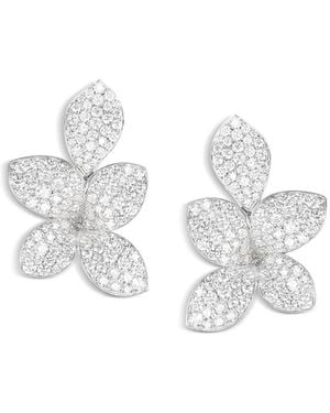 Pasquale Bruni 18K Giardini Segreti Diamond Pave Cluster Flower Statement Earrings - White