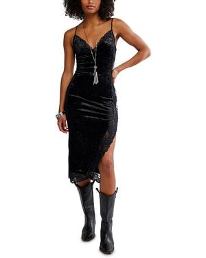 Free People Raise A Toast Midi Slip Dress - Black