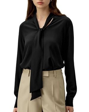 LILYSILK Silk Bowtie Blouse - Black