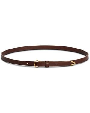 Jil Sander Leather Pointed Metal Tip Belt - White