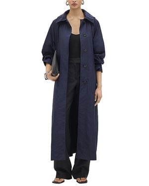 Another Tomorrow Recycled Nylon Trench - Blue