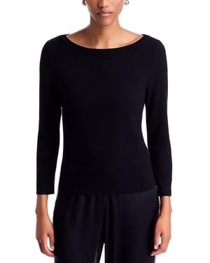 DONNI. Donni The Baby Rib Boat Neck Top - Black
