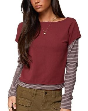 Edikted Layered Stripey Long Sleeve T Shirt