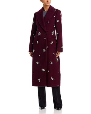 Jonathan Simkhai Gianni Rhinestone Embellished Coat - Purple