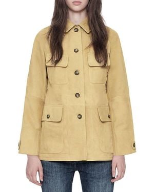 AllSaints Roiya Suede Field Jacket - Natural