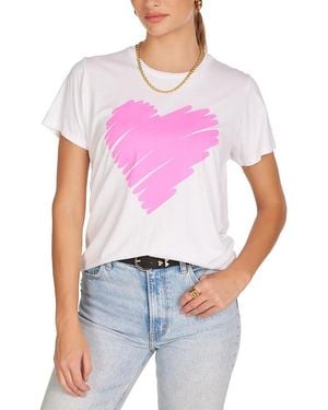 Lauren Moshi Wolf X Scribble Heart Tee - White