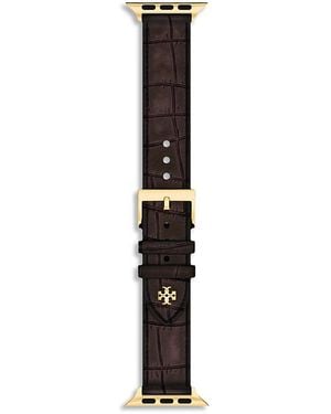 Tory Burch Kira Leather Band For Apple Watch, 38-46Mm - Brown