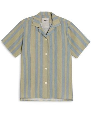 Oas Mist Strata Printed Camp Shirt - Green