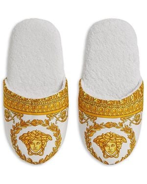 Versace I Heart Baroque Bath Slippers - White
