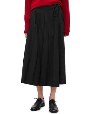 Theory Pleated Panel Wrap Skirt - Black