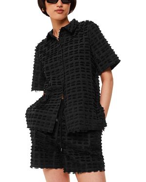Whistles Camilla Fringed Shirt - Black