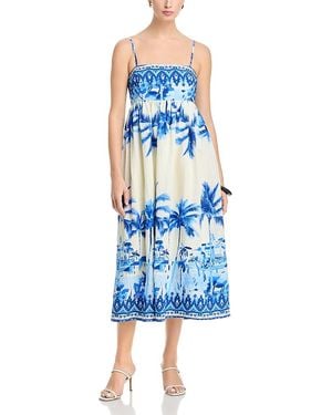 Aqua Empire Midi Dress - Blue