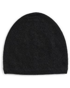 Aqua Brushed Cashmere Slouch Beanie - Black