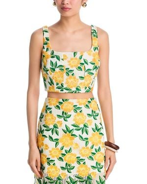 MILLY Mel Embroidered Top - Yellow