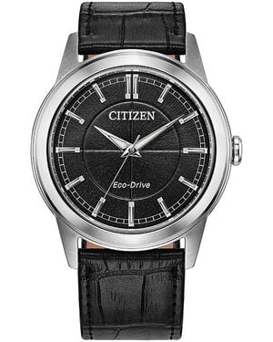 Citizen Rolan Leather Strap Watch, 41Mm - Gray
