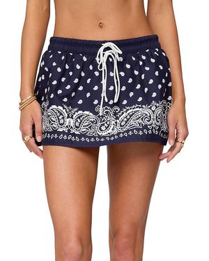 Edikted Hidi Bandana Print Mini Skirt - Blue
