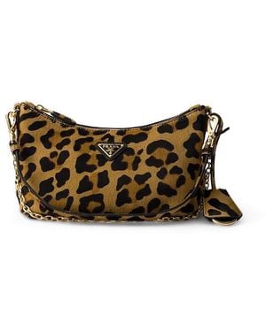 Prada Printed Calf Hair Leather Mini-Bag - Brown