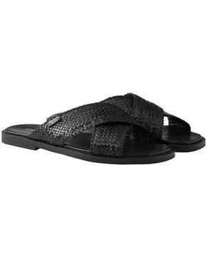 Prada Crisscross Slides - Black