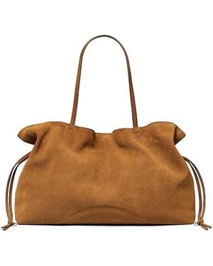 Tory Burch Ella Suede Drawstring Tote - Brown