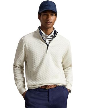 Polo Ralph Lauren Quilted Double Knit Half Zip Sweater - White