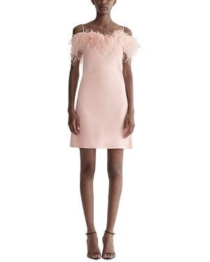 A.L.C. Opal Feather Trimmed Mini Dress - Pink