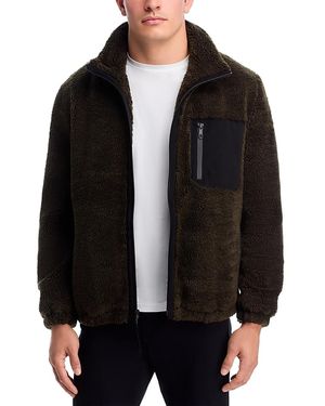 Vince Faux Sherpa Zip Jacket - Black