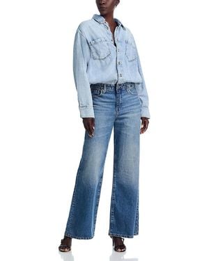 GOOD AMERICAN Denim Shirt Jumpsuit - Blue