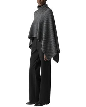 Theory Rib Knit Turtleneck Poncho - Multicolor