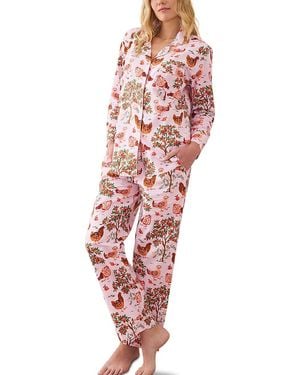 Printfresh Print Fresh Hen House Long Pajama Set - Red