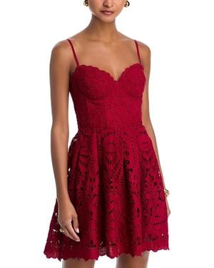 Aqua Lace Bustier Sleeveless Dress - Red