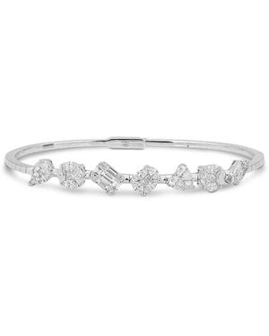 Zydo 18K Diamond Mixed Cut Bangle Bracelet - White
