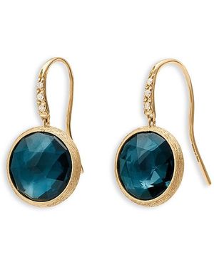 Marco Bicego 18K Jaipur Color London Topaz & Diamond Drop Earrings - Blue