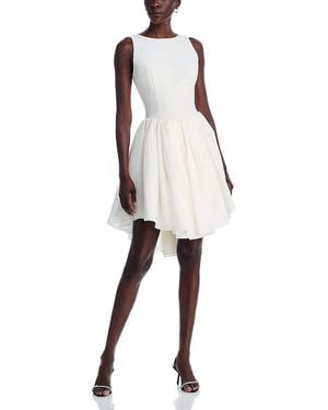 Amsale High Neck Bubble Skirt Dress - Natural