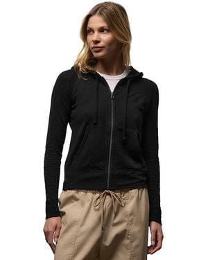 James Perse Vintage French Terry Zip Up Hoodie - Black