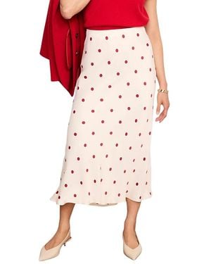 Mint Velvet Polka Dot Slip Skirt - Pink