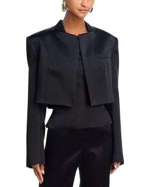 Helmut Lang Cropped Satin Blazer - Blue