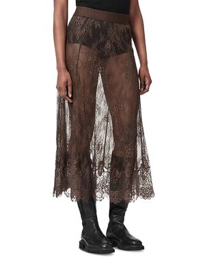 AllSaints Arran Lace Maxi Skirt - Brown