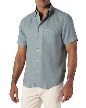 Robert Talbott Morgan Short Sleeve Linen Shirt - Blue
