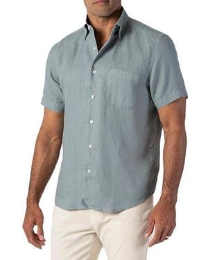 Robert Talbott Morgan Short Sleeve Linen Shirt - Blue